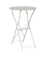 Table bistrot pliante Beige Ø50x71 cm en acier recouvert de poudre | Mobilier & Déco