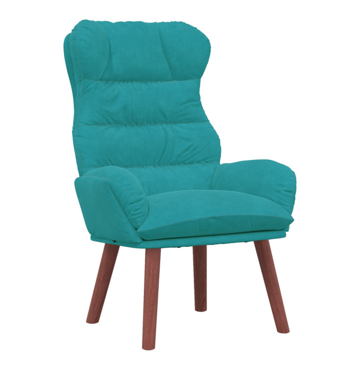 Fauteuil relaxant en velours turquoise | Mobilier & Déco