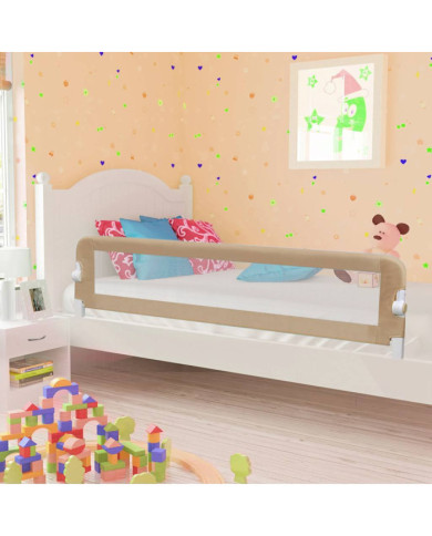 Barrière de sécurité de lit d'enfant Taupe 180x42 cm Polyester | Mobilier & Déco
