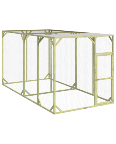 Poulailler 200x400x200 cm Bois de pin massif imprégné | Mobilier & Déco