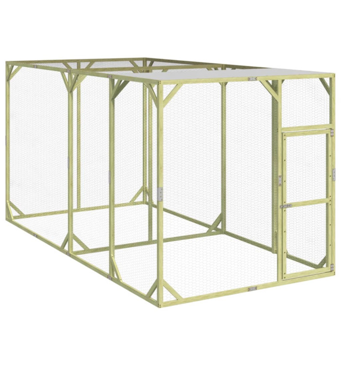 Poulailler 200x400x200 cm Bois de pin massif imprégné | Mobilier & Déco