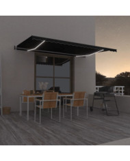 Auvent automatique capteur de vent et LED 500x350 cm Anthracite | Mobilier & Déco