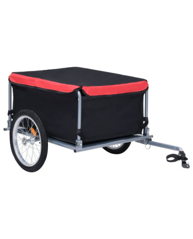 Remorque de vélo noir et rouge 65 kg | Mobilier & Déco