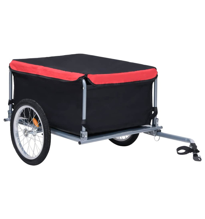 Remorque de vélo noir et rouge 65 kg | Mobilier & Déco