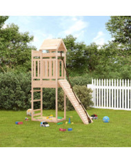 Maisonnette de jeu avec mur d'escalade bois massif de pin | Mobilier & Déco