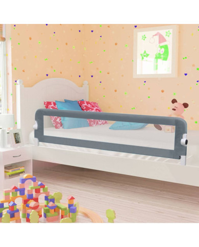 Barrière de sécurité de lit d'enfant Gris 180x42 cm Polyester | Mobilier & Déco