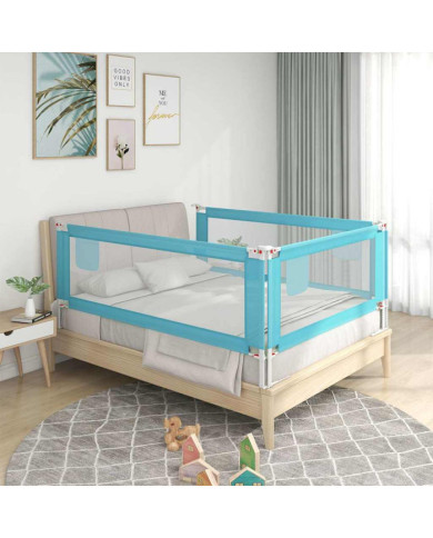 Barrière de sécurité de lit d'enfant Bleu 160x25 cm Tissu | Mobilier & Déco