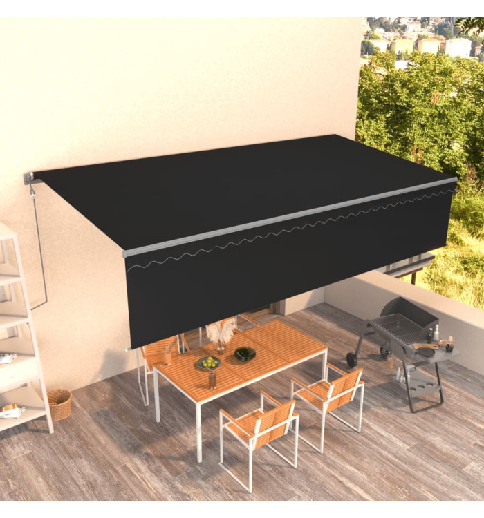 Auvent automatique rétractable avec store 6x3 m Anthracite | Mobilier & Déco
