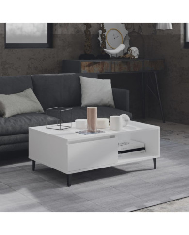 Table basse blanc 90x60x35 cm bois d'ingénierie | Mobilier & Déco