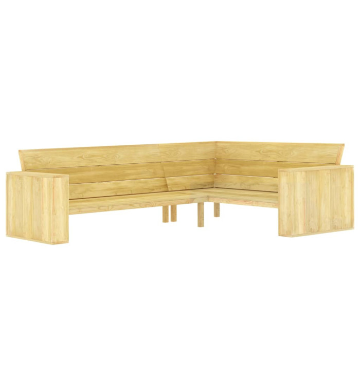 Banc d'angle de jardin 239 cm Bois de pin imprégné | Mobilier & Déco