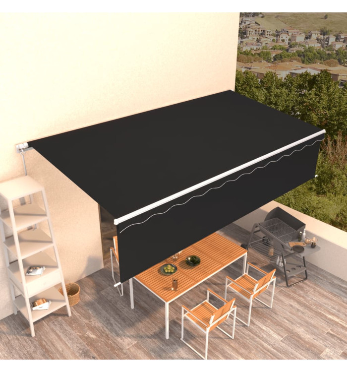 Auvent manuel rétractable avec store 6x3 m Anthracite | Mobilier & Déco