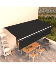 Auvent manuel rétractable avec store 6x3 m Anthracite | Mobilier & Déco