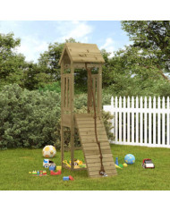 Maisonnette de jeu avec mur d'escalade bois de pin imprégné | Mobilier & Déco