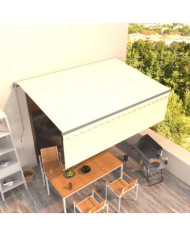 Auvent manuel rétractable avec store 4,5x3 m Crème | Mobilier & Déco