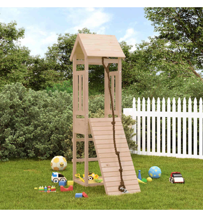 Maisonnette de jeu avec mur d'escalade bois massif de pin | Mobilier & Déco