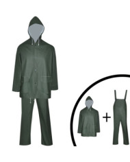 Combinaison de pluie imperméable 2 pcs avec capuche Vert L | Mobilier & Déco