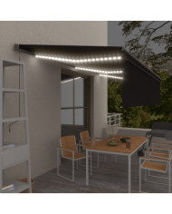 Auvent automatique store capteur de vent/LED 6x3 m Anthracite | Mobilier & Déco