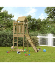 Maisonnette de jeu avec mur d'escalade bois de pin imprégné | Mobilier & Déco