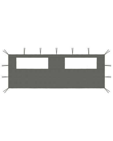 Paroi latérale de belvédère avec fenêtres 6x2 m Anthracite | Mobilier & Déco