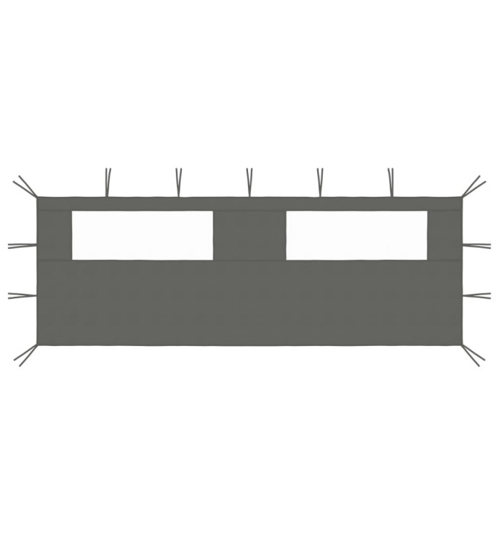 Paroi latérale de belvédère avec fenêtres 6x2 m Anthracite | Mobilier & Déco