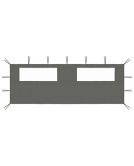 Paroi latérale de belvédère avec fenêtres 6x2 m Anthracite | Mobilier & Déco