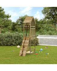 Maisonnette de jeu avec mur d'escalade bois de pin imprégné | Mobilier & Déco