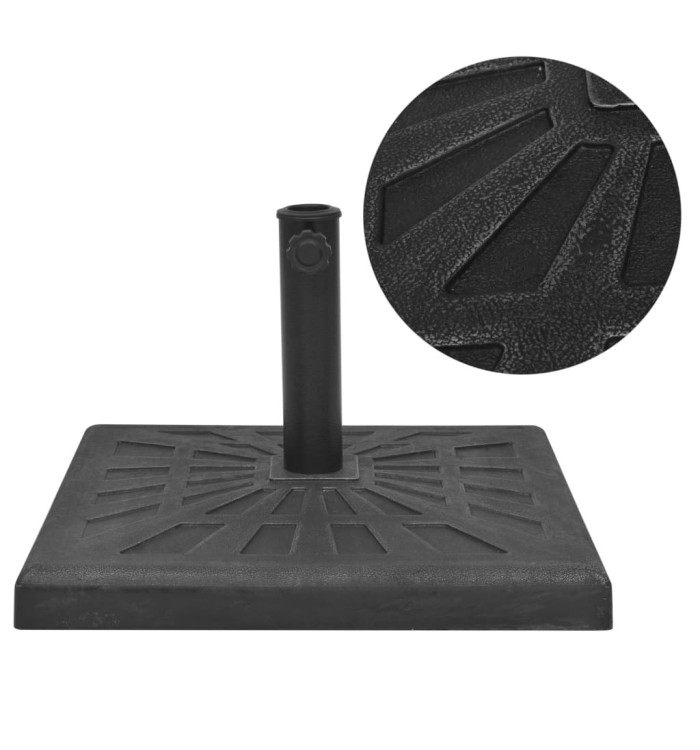 Base carrée de parasol Résine Noir 19 kg | Mobilier & Déco