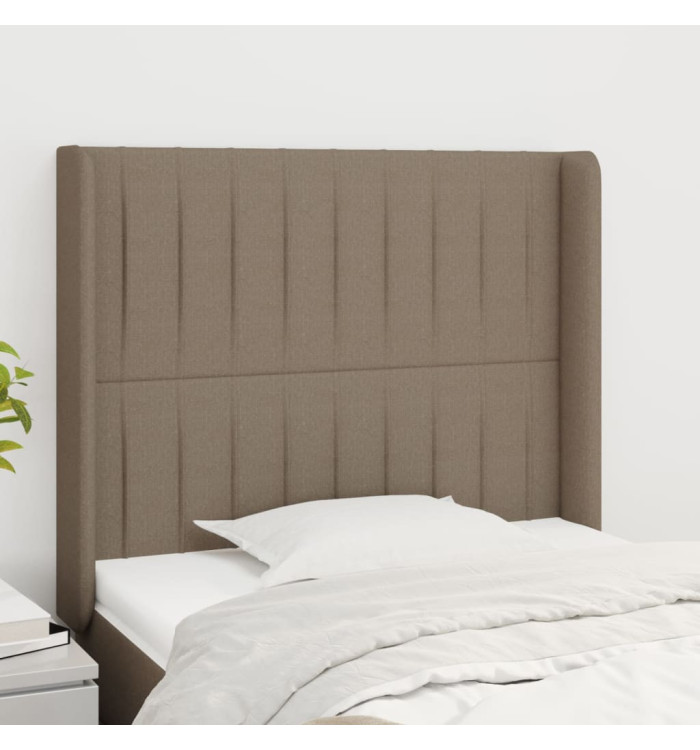 Tête de lit avec oreilles Taupe 83x16x118/128 cm Tissu | Mobilier & Déco