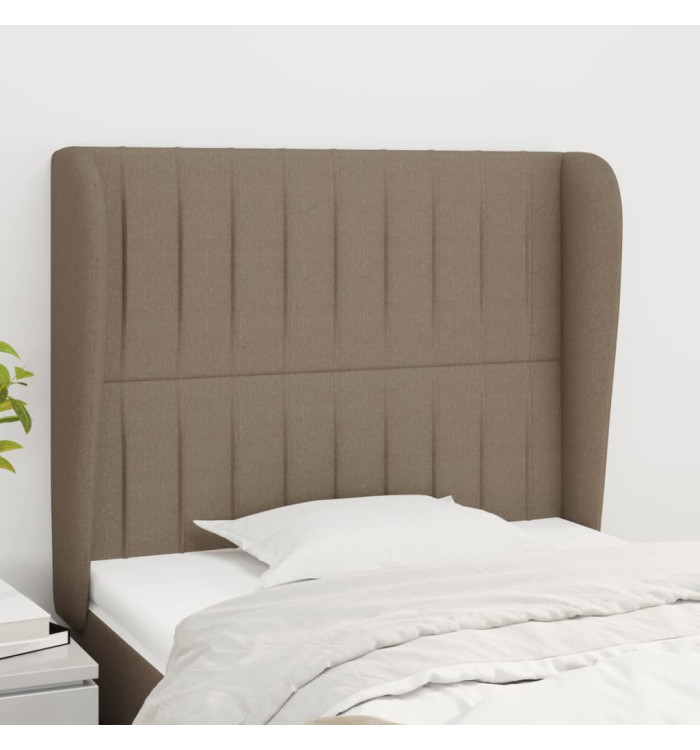 Tête de lit avec oreilles Taupe 83x23x118/128 cm Tissu | Mobilier & Déco