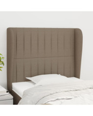 Tête de lit avec oreilles Taupe 83x23x118/128 cm Tissu | Mobilier & Déco