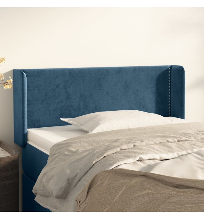 Tête de lit avec oreilles Bleu Foncé 83x16x78/88 cm Velours | Mobilier & Déco