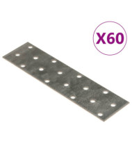 Plaques perforées 60 pcs 2 mm 160x40 mm acier galvanisé | Mobilier & Déco