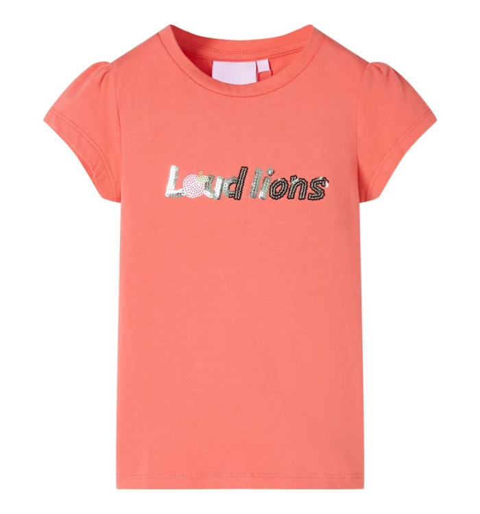 T-shirt enfant à manches courtes corail 116 | Mobilier & Déco