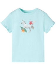 T-shirt enfants à manches courtes rose vif 128 | Mobilier & Déco