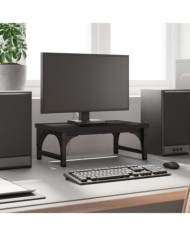 Support de moniteur noir 37x23x14 cm bois d'ingénierie | Mobilier & Déco