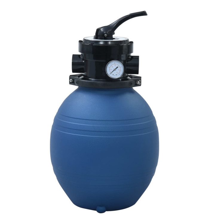 Filtre à sable pour piscine avec vanne 4 positions Bleu 300 mm | Mobilier & Déco