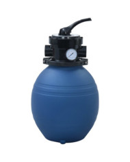 Filtre à sable pour piscine avec vanne 4 positions Bleu 300 mm | Mobilier & Déco