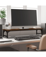 Support de moniteur chêne marron 85x23x15,5cm bois d'ingénierie | Mobilier & Déco