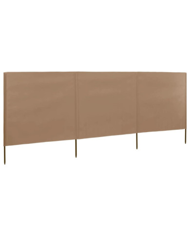 Paravent 3 panneaux Tissu 400 x 120 cm Taupe | Mobilier & Déco