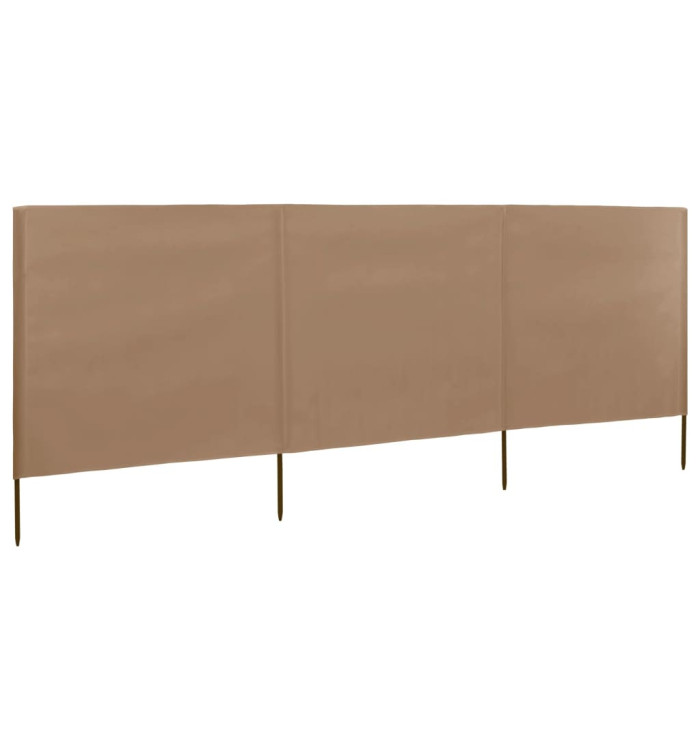 Paravent 3 panneaux Tissu 400 x 120 cm Taupe | Mobilier & Déco