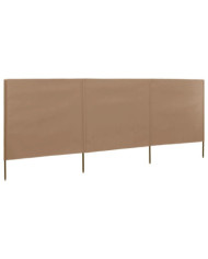 Paravent 3 panneaux Tissu 400 x 120 cm Taupe | Mobilier & Déco