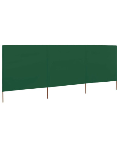 Paravent 3 panneaux Tissu 400 x 120 cm Vert | Mobilier & Déco