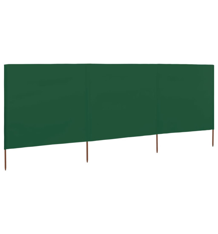 Paravent 3 panneaux Tissu 400 x 120 cm Vert | Mobilier & Déco