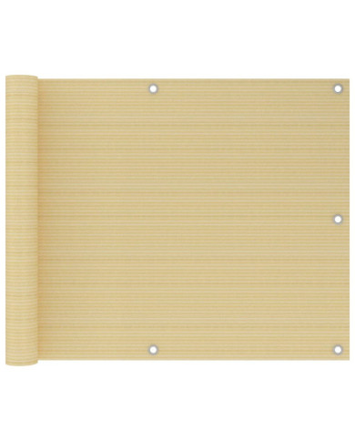 Écran de balcon Beige 75x300 cm PEHD | Mobilier & Déco