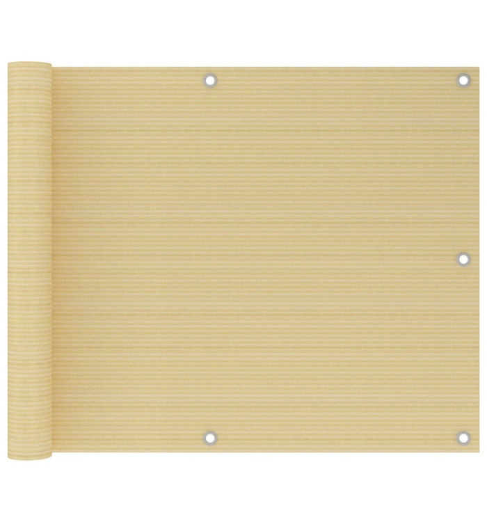 Écran de balcon Beige 75x300 cm PEHD | Mobilier & Déco