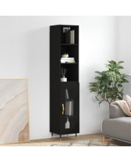 Buffet haut Noir 34,5x34x180 cm Bois d'ingénierie | Mobilier & Déco