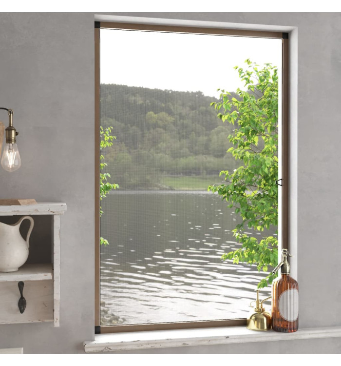 Moustiquaire pour fenêtres Marron 90x120 cm | Mobilier & Déco