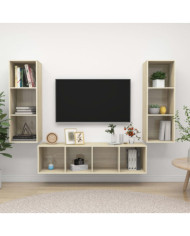 Ensemble de meubles TV 3 pcs Chêne sonoma Bois d'ingénierie | Mobilier & Déco