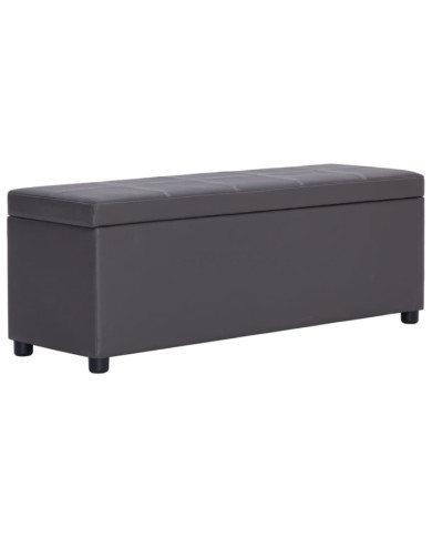 Banc avec compartiment de rangement 116 cm Gris Similicuir | Mobilier & Déco