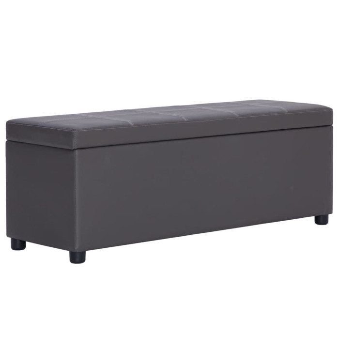 Banc avec compartiment de rangement 116 cm Gris Similicuir | Mobilier & Déco